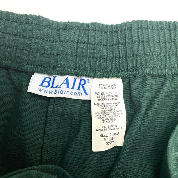 Blair Back Elastic Pull On Straight Leg Women's size 28WP Green Khaki Chino Pant - Picture 3 of 3